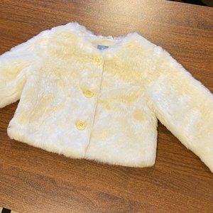 BABY GAP OFF WHITE FAUX FUR COAT